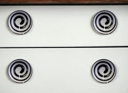 Set of Eight Black And White Ceramic And Metal Drawer Pull Knobs HomeRoots