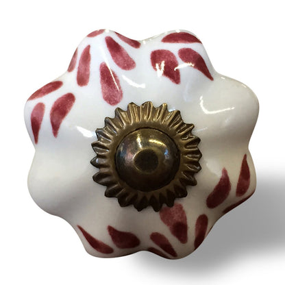 Set of Eight Brown And White Ceramic And Metal Drawer Pull Knobs HomeRoots