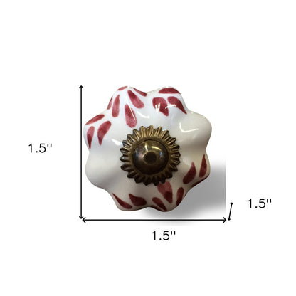 Set of Eight Brown And White Ceramic And Metal Drawer Pull Knobs HomeRoots