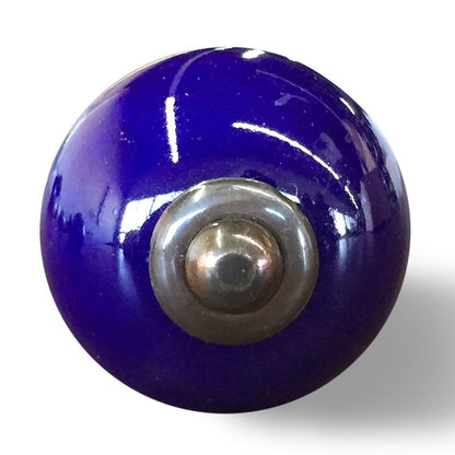 Set of Eight Purple And Gray Ceramic And Metal Drawer Pull Knobs HomeRoots