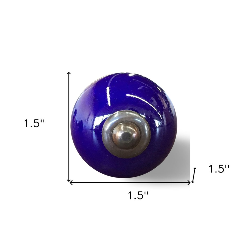 Set of Eight Purple And Gray Ceramic And Metal Drawer Pull Knobs HomeRoots