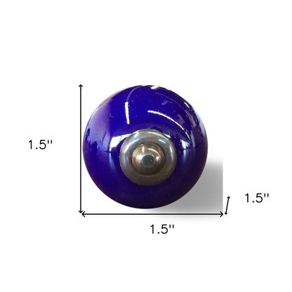 Set of Eight Purple And Gray Ceramic And Metal Drawer Pull Knobs HomeRoots