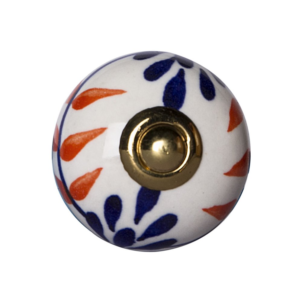 Set of Eight Blue And White Ceramic And Metal Drawer Pull Knobs HomeRoots