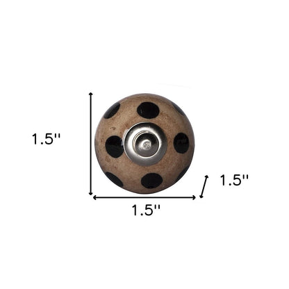 Set of Eight Brown And Black Ceramic And Metal Drawer Pull Knobs HomeRoots