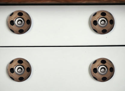 Set of Eight Brown And Black Ceramic And Metal Drawer Pull Knobs HomeRoots