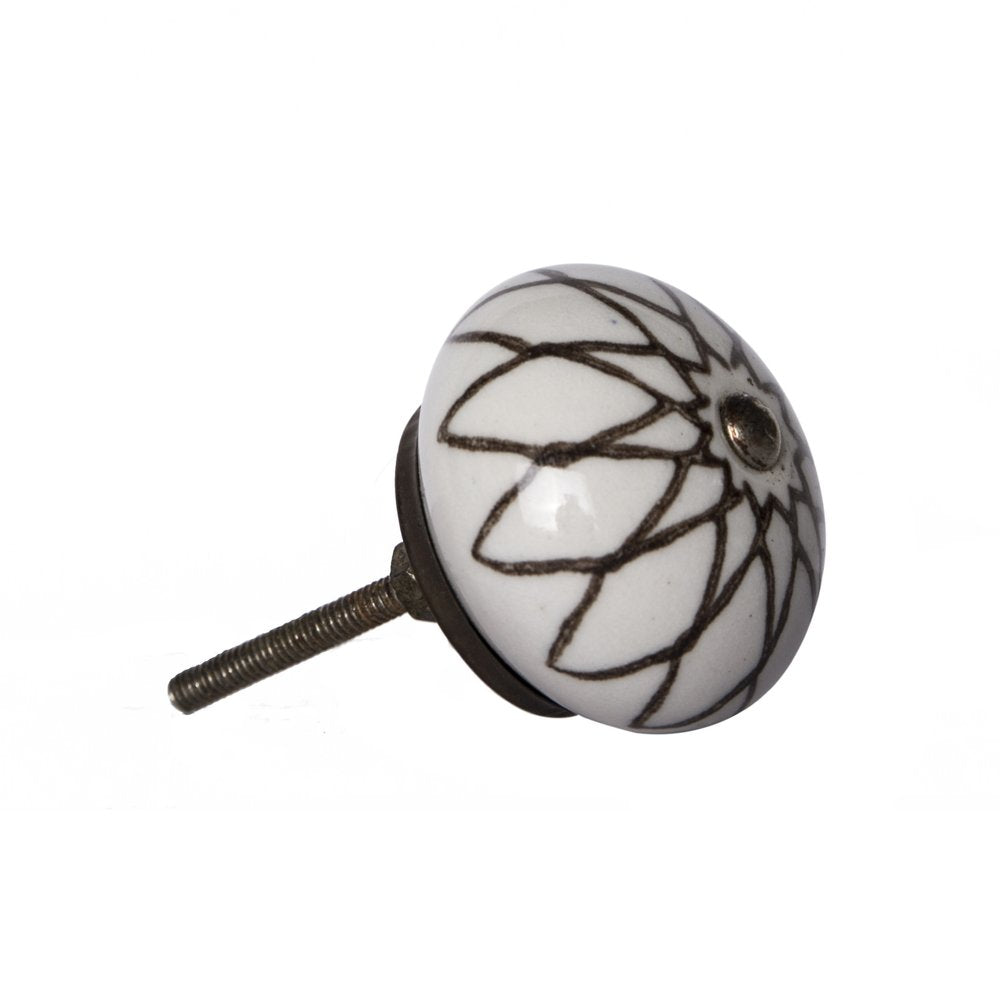 Set of Eight Brown Ceramic And Metal Drawer Pull Knobs HomeRoots