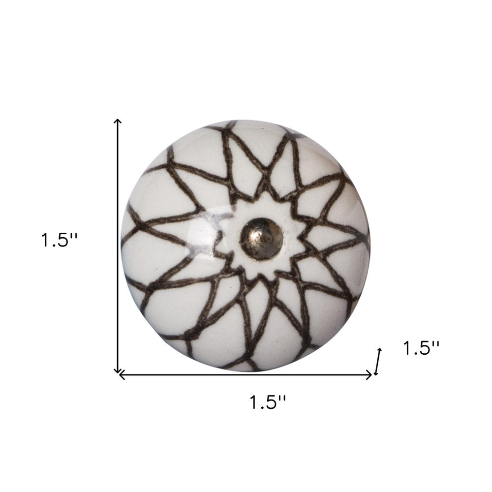 Set of Eight Brown Ceramic And Metal Drawer Pull Knobs HomeRoots