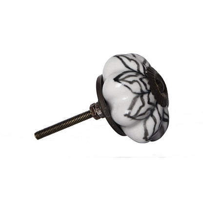 Set of Eight Black And White Ceramic And Metal Drawer Pull Knobs HomeRoots