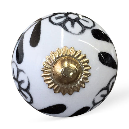 Set of Eight Blue And White Ceramic And Metal Drawer Pull Knobs HomeRoots