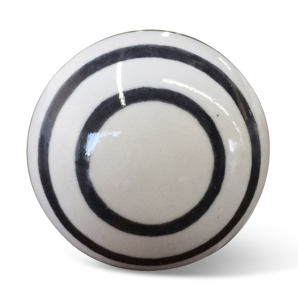 Set of Eight Black And White Ceramic And Metal Drawer Pull Knobs HomeRoots