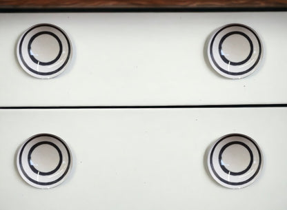Set of Eight Black And White Ceramic And Metal Drawer Pull Knobs HomeRoots