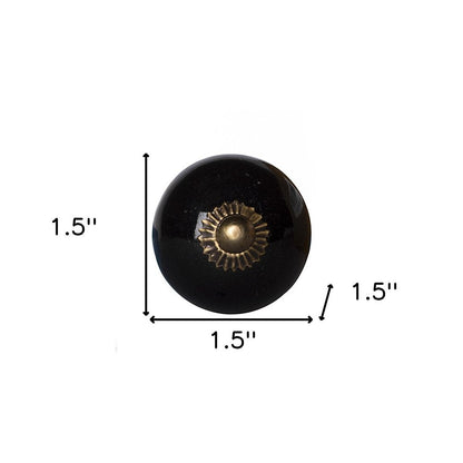 Set of Eight Brown And Black Ceramic And Metal Drawer Pull Knobs HomeRoots
