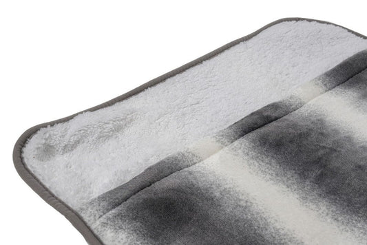 20" X 22" Gray And White Faux Fur Animal PrintHeated Plush Throw Blanket
