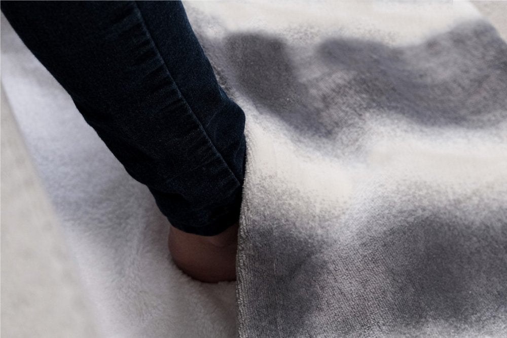 20" X 22" Gray And White Faux Fur Animal PrintHeated Plush Throw Blanket — view 3