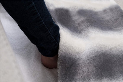 20" X 22" Gray And White Faux Fur Animal PrintHeated Plush Throw Blanket