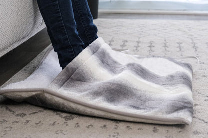 20" X 22" Gray And White Faux Fur Animal PrintHeated Plush Throw Blanket