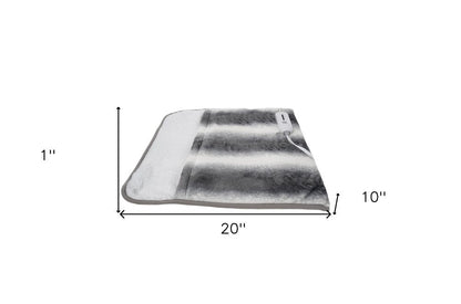 20" X 22" Gray And White Faux Fur Animal PrintHeated Plush Throw Blanket
