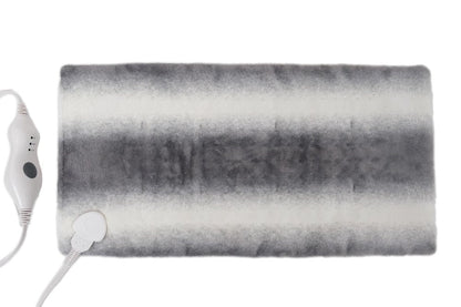 12" X 24" Gray Ombre Faux Fur Heated Plush Lap Pad HomeRoots