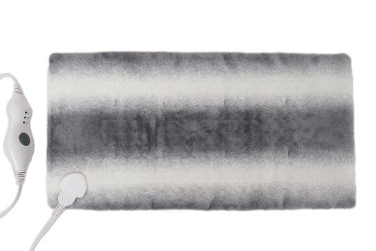 12" X 24" Gray Ombre Faux Fur Heated Plush Lap Pad HomeRoots
