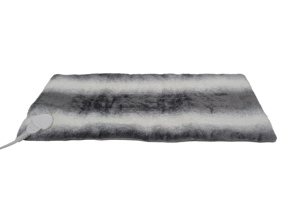 12" X 24" Gray Ombre Faux Fur Heated Plush Lap Pad HomeRoots