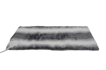12" X 24" Gray Ombre Faux Fur Heated Plush Lap Pad HomeRoots