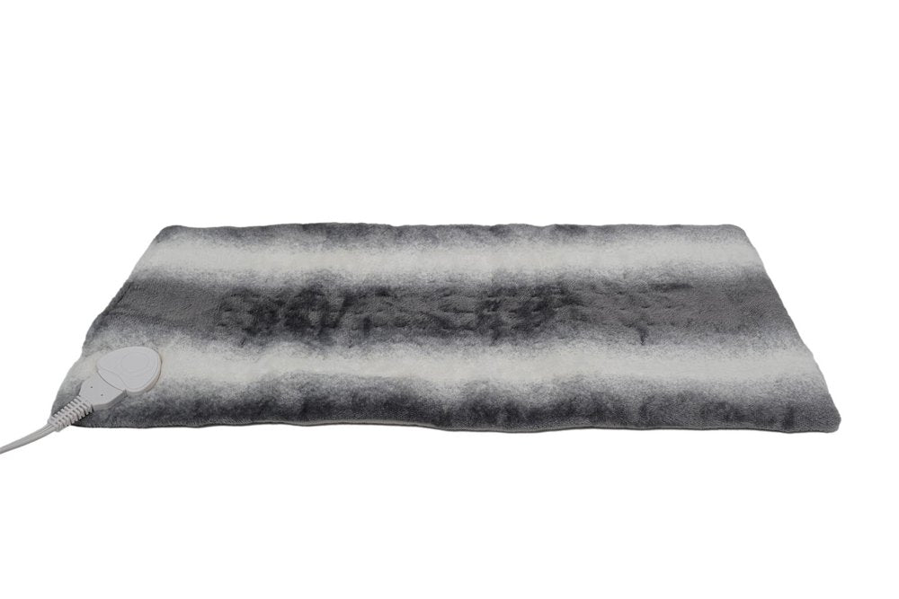 12" X 24" Gray Ombre Faux Fur Heated Plush Lap Pad HomeRoots