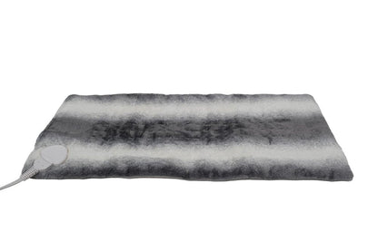 12" X 24" Gray Ombre Faux Fur Heated Plush Lap Pad HomeRoots