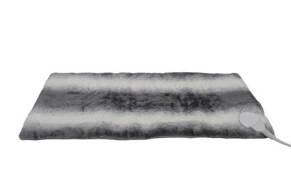 12" X 24" Gray Ombre Faux Fur Heated Plush Lap Pad HomeRoots