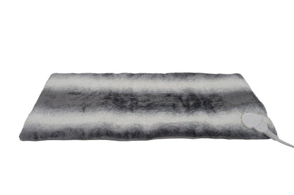 12" X 24" Gray Ombre Faux Fur Heated Plush Lap Pad HomeRoots