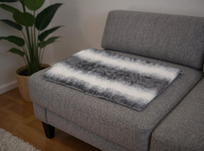 12" X 24" Gray Ombre Faux Fur Heated Plush Lap Pad HomeRoots