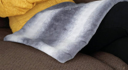 12" X 24" Gray Ombre Faux Fur Heated Plush Lap Pad HomeRoots