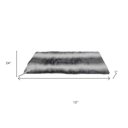 12" X 24" Gray Ombre Faux Fur Heated Plush Lap Pad HomeRoots