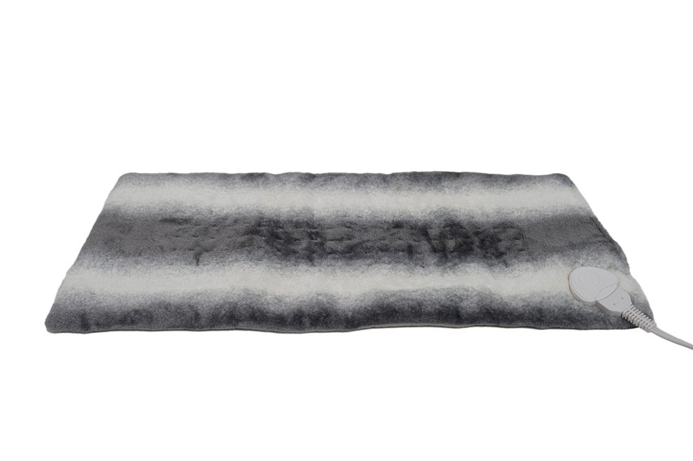 12" X 24" Gray Ombre Faux Fur Heated Plush Lap Pad HomeRoots