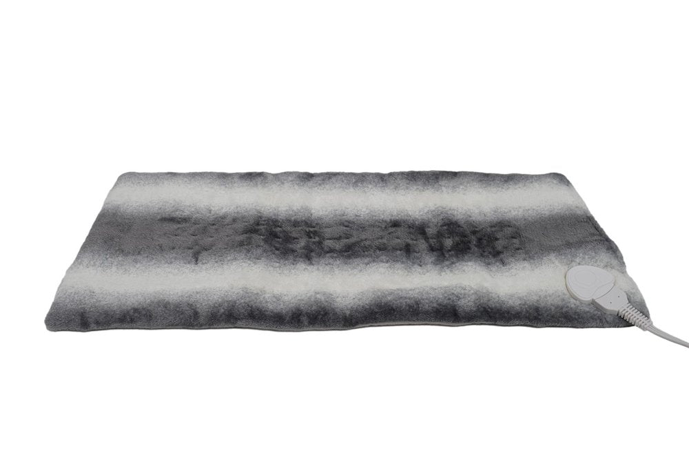 12" X 24" Gray Ombre Faux Fur Heated Plush Lap Pad HomeRoots