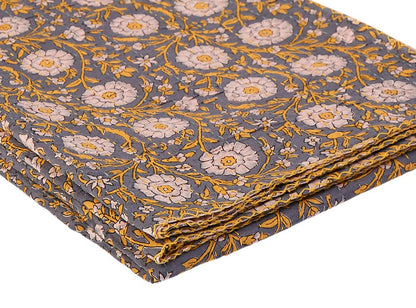 50" X 70" Brown And Red Floral Cotton Quilted Kantha Throw Blanket with Embroidery HomeRoots
