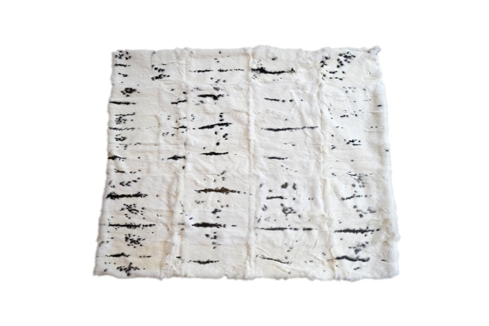 50" X 60" Black And White Rabbit Fur Plush Throw Blanket HomeRoots
