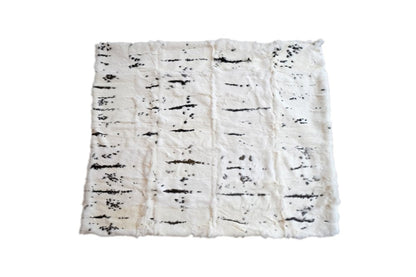 50" X 60" Black And White Rabbit Fur Plush Throw Blanket HomeRoots