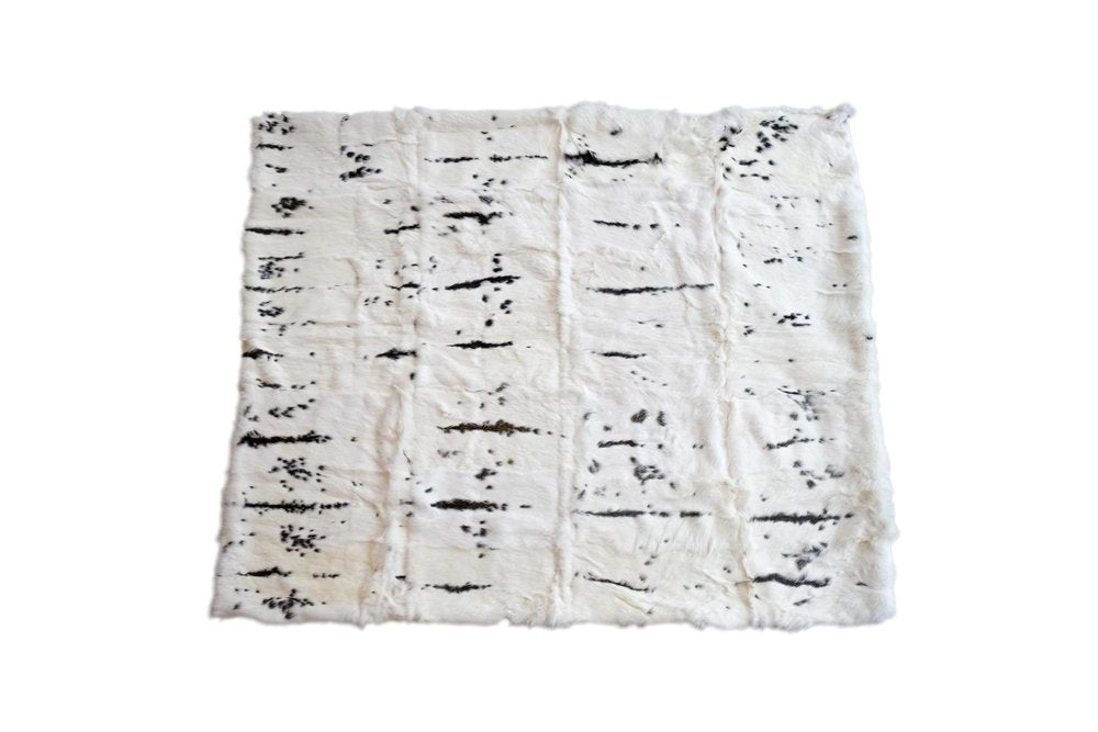 50" X 60" Black And White Rabbit Fur Plush Throw Blanket HomeRoots
