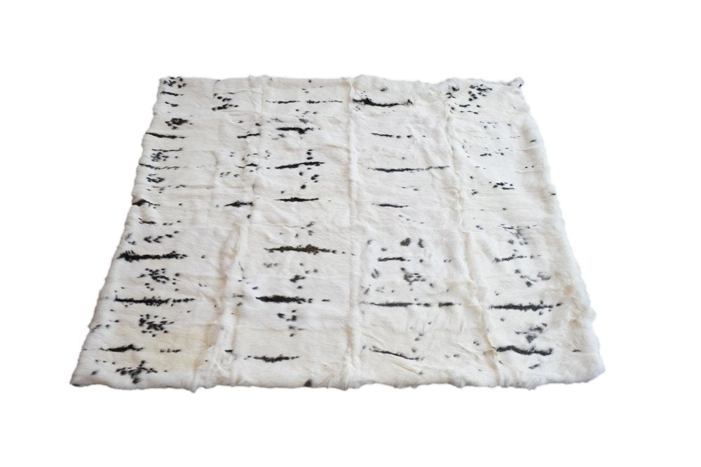 50" X 60" Black And White Rabbit Fur Plush Throw Blanket HomeRoots