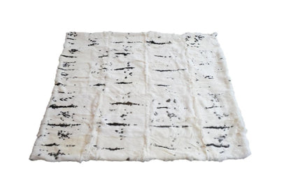 50" X 60" Black And White Rabbit Fur Plush Throw Blanket HomeRoots