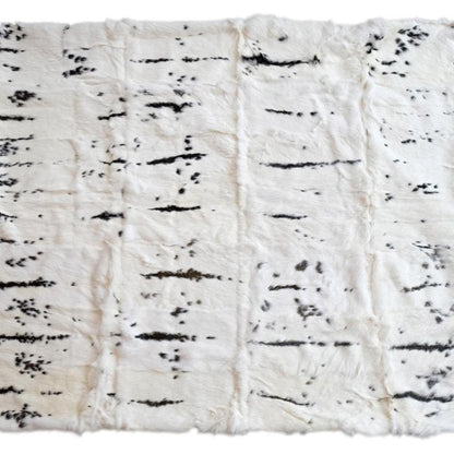 50" X 60" Black And White Rabbit Fur Plush Throw Blanket HomeRoots