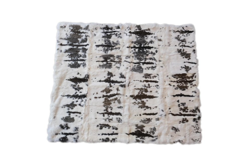 50" X 60" Brown And White Rabbit Fur Plush Throw Blanket HomeRoots