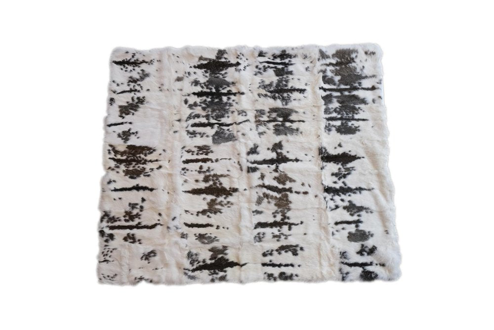 50" X 60" Brown And White Rabbit Fur Plush Throw Blanket HomeRoots