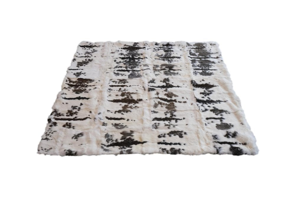 50" X 60" Brown And White Rabbit Fur Plush Throw Blanket HomeRoots