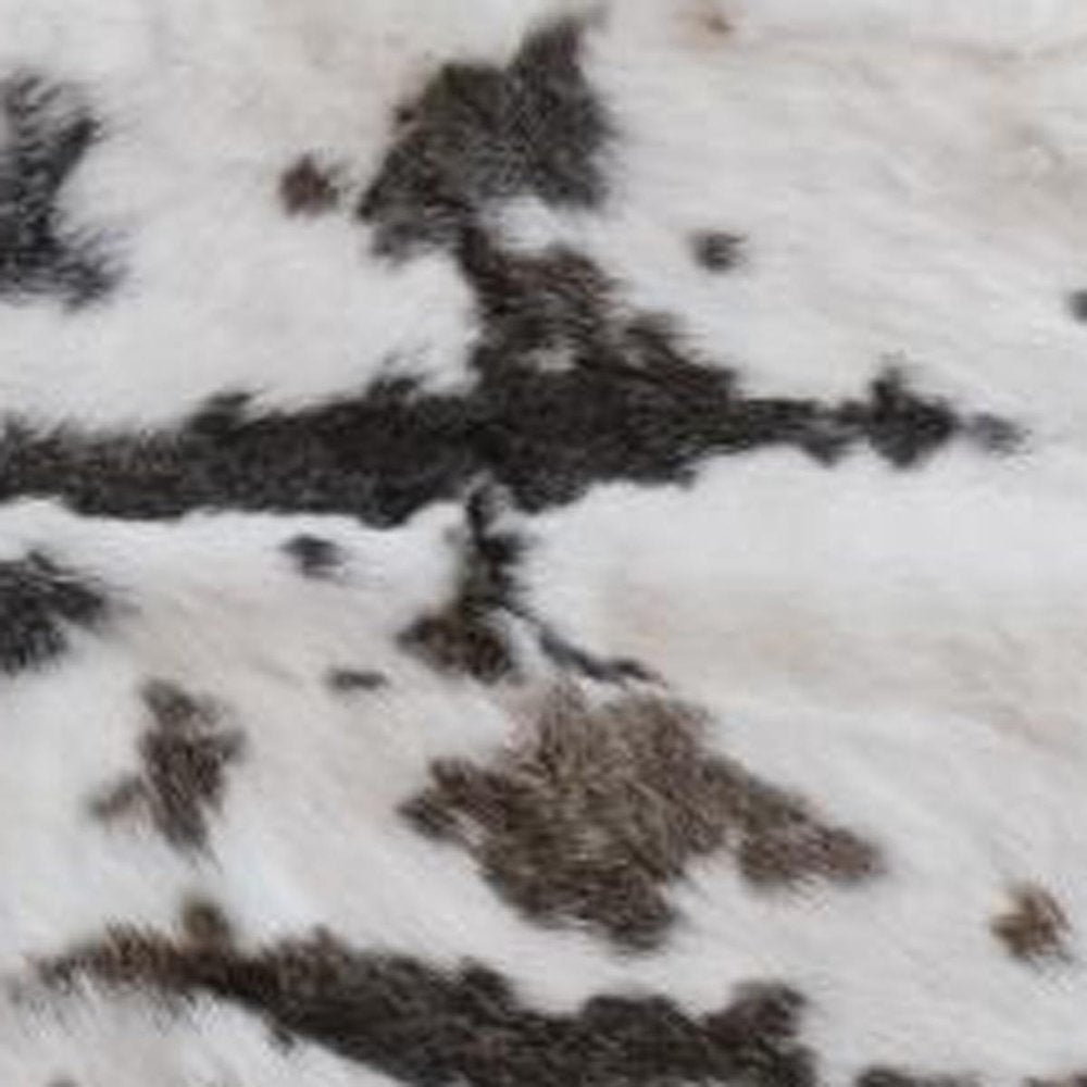 50" X 60" Brown And White Rabbit Fur Plush Throw Blanket HomeRoots