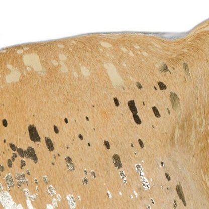 18" Gold And Brown Cowhide Cowhide Throw Pillow HomeRoots