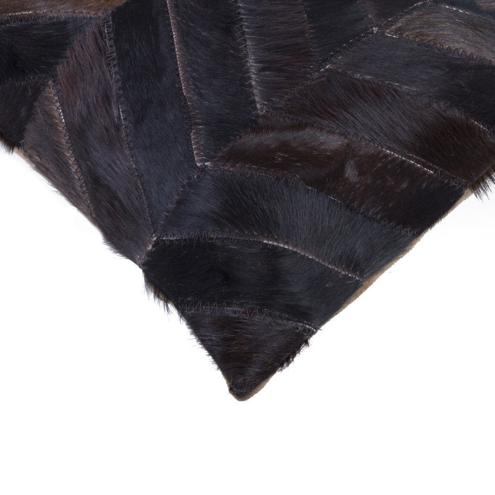Set of Two 12" X 20" Chocolate Chevron Cowhide Lumbar Throw Pillows — view 3