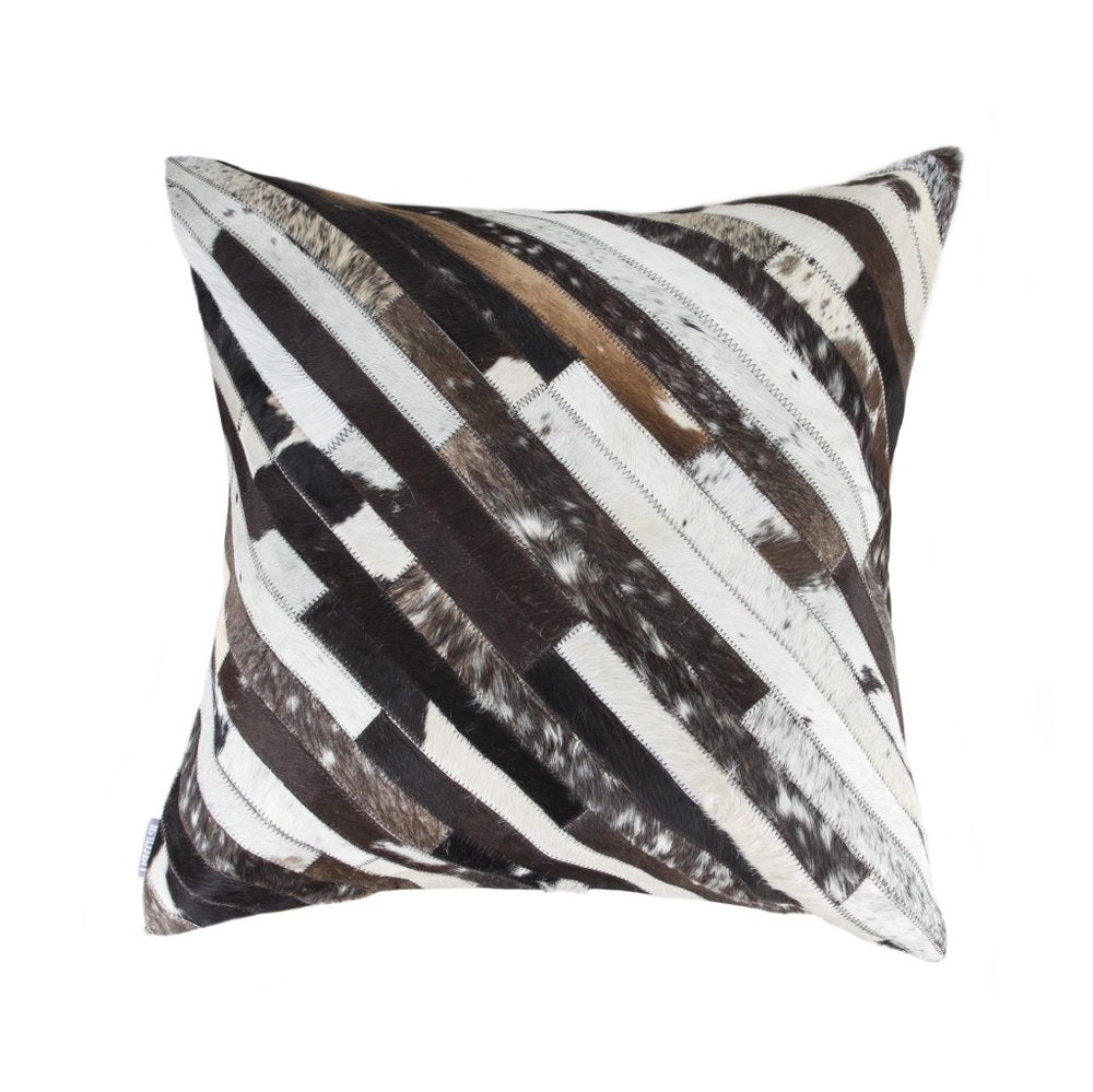 22" Brown And White Cowhide Cowhide Throw Pillow HomeRoots