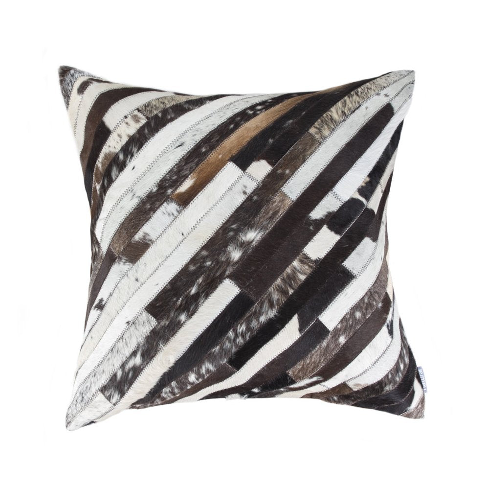 22" Brown And White Cowhide Cowhide Throw Pillow HomeRoots