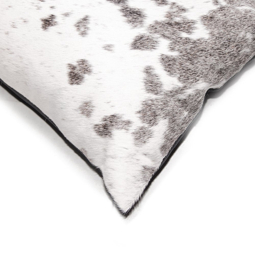 12" X 20" Gray And White Cowhide Cowhide Throw Pillow — view 2